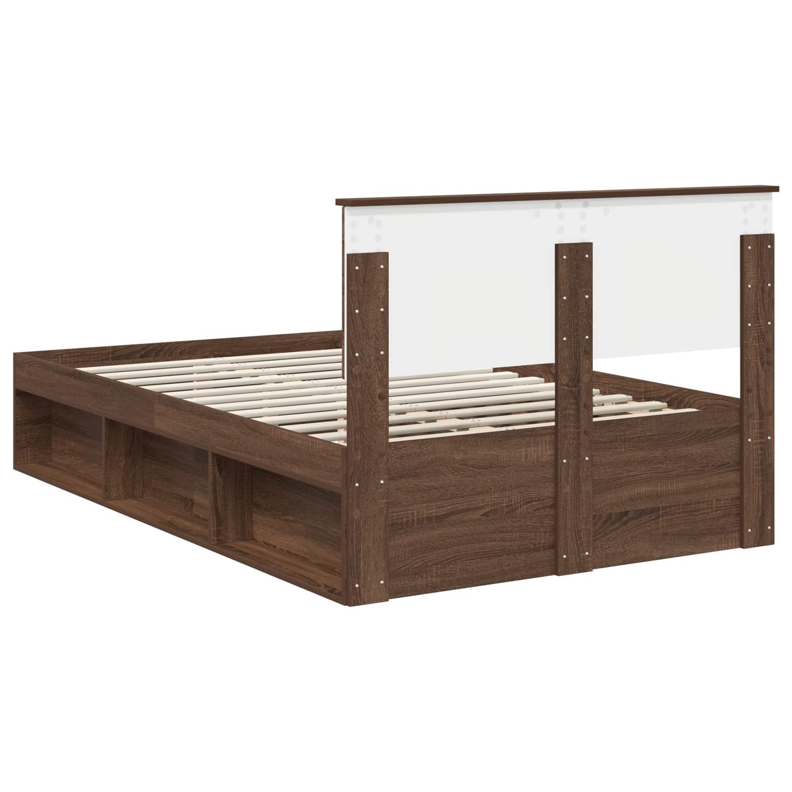 vidaXL Ramka łóżka Brązowy dąb 120 x 190 cm Materiał drewnopochodny