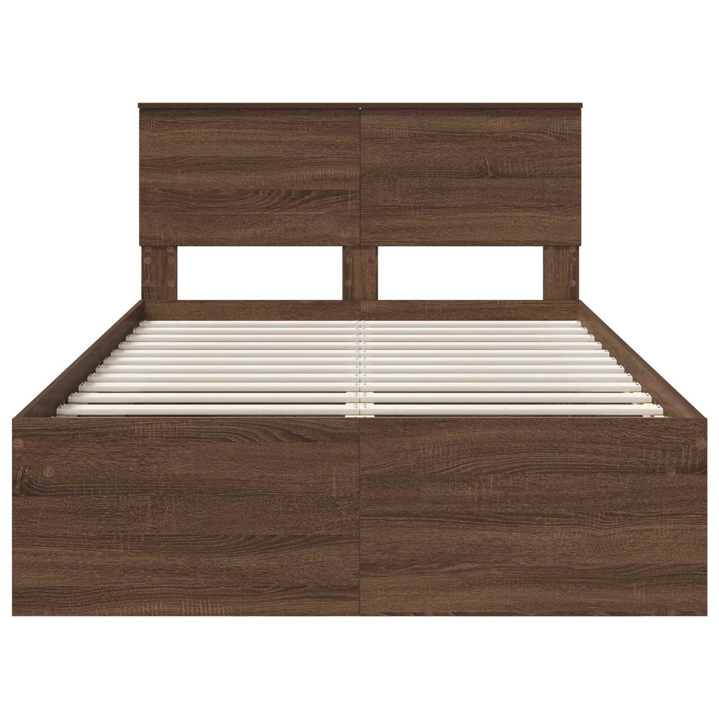 vidaXL Ramka łóżka Brązowy dąb 120 x 190 cm Materiał drewnopochodny
