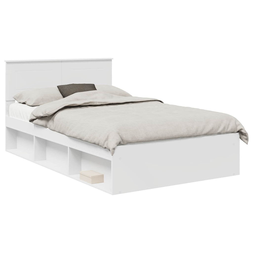 vidaXL Ramka łóżka Biały 120 x 200 cm Materiał drewnopochodny