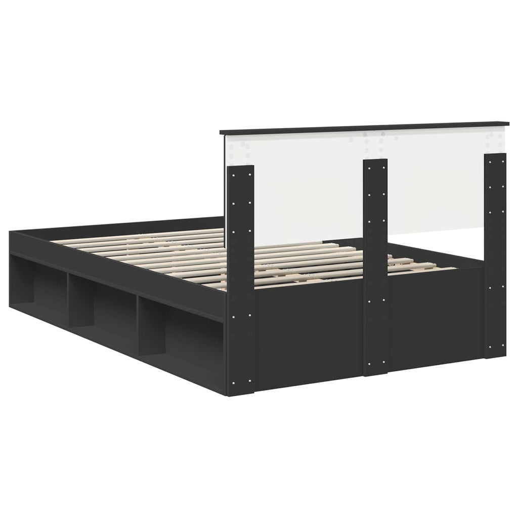 vidaXL Ramka łóżka Czarny 120 x 200 cm Materiał drewnopochodny