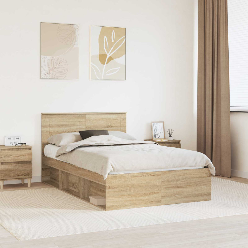 vidaXL Ramka łóżka Sonoma 120 x 200 cm Materiał drewnopochodny
