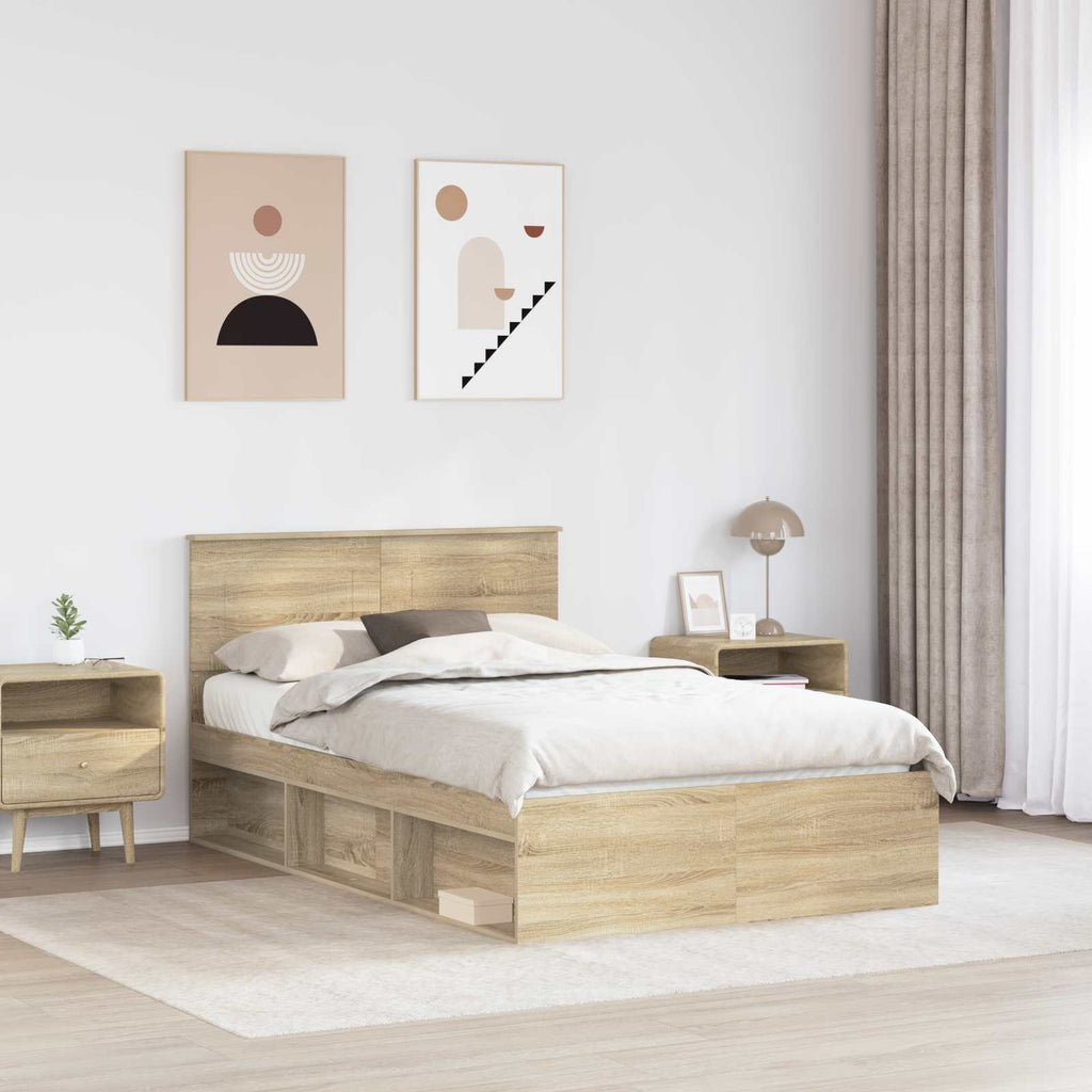 vidaXL Ramka łóżka Sonoma 120 x 200 cm Materiał drewnopochodny