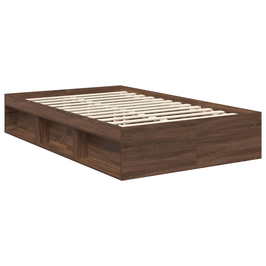 vidaXL Ramka łóżka Brązowy dąb 120 x 200 cm Materiał drewnopochodny