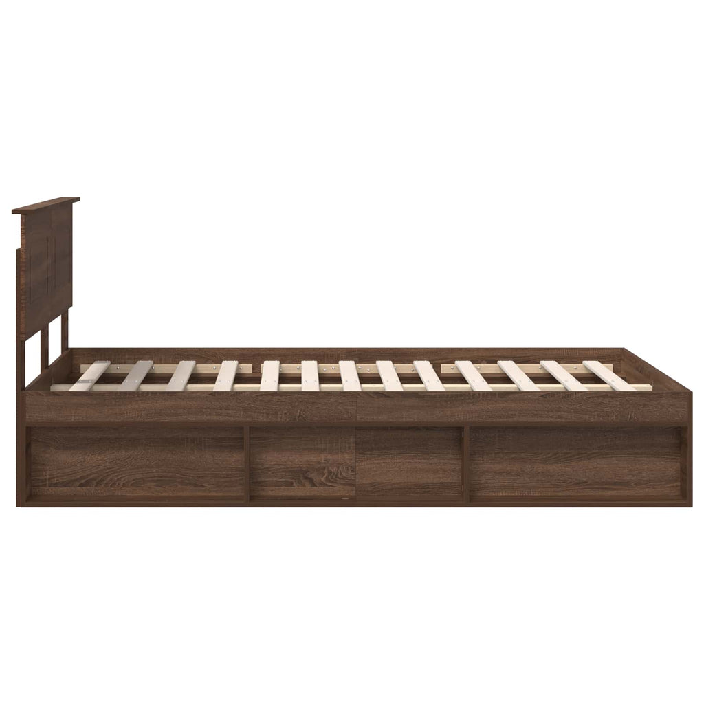 vidaXL Ramka łóżka Brązowy dąb 120 x 200 cm Materiał drewnopochodny