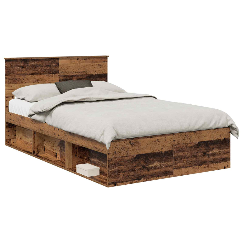 vidaXL Ramka łóżka Stare drewno 120 x 200 cm Materiał drewnopochodny