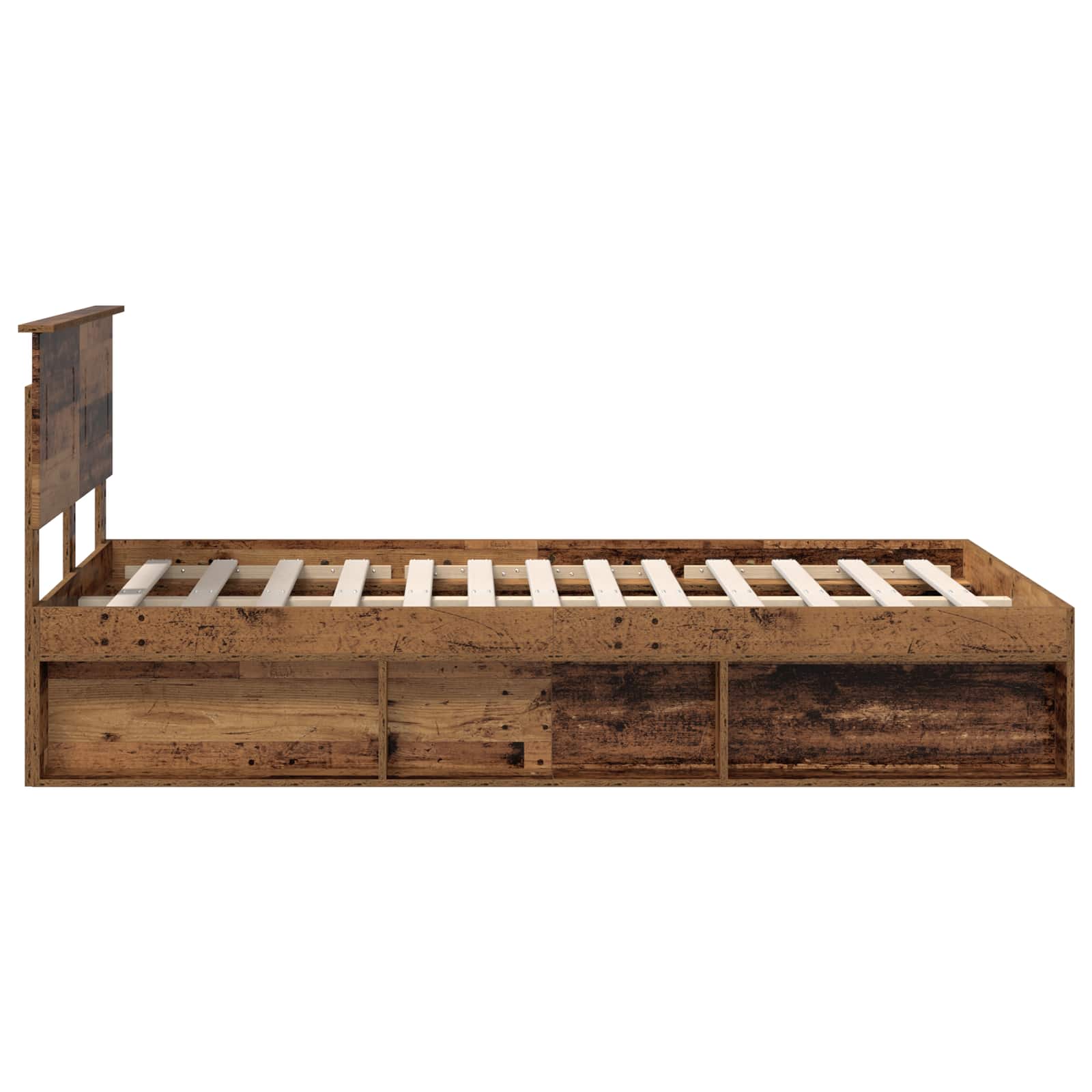 vidaXL Ramka łóżka Stare drewno 120 x 200 cm Materiał drewnopochodny