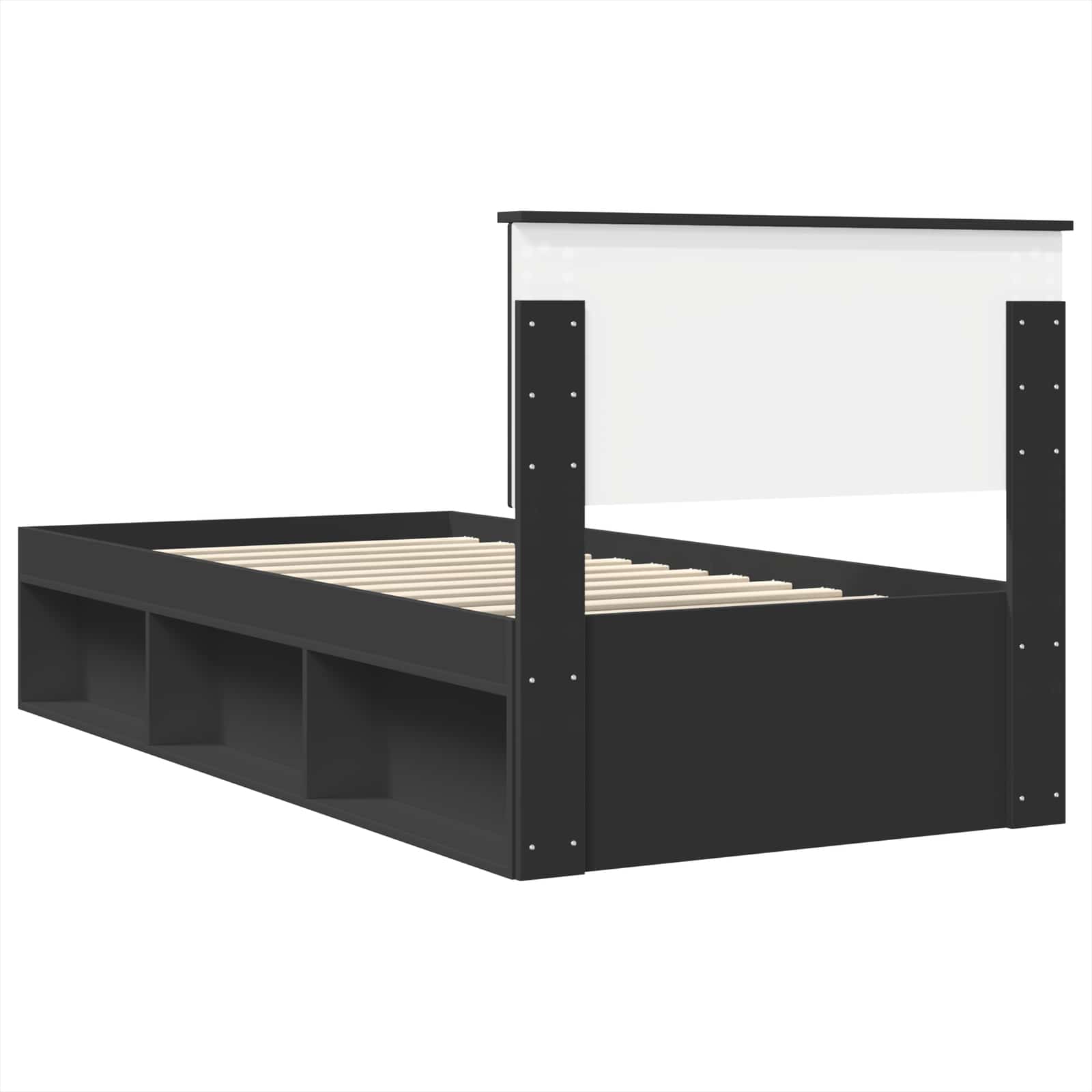 vidaXL Ramka łóżka Czarny 100 x 200 cm Materiał drewnopochodny