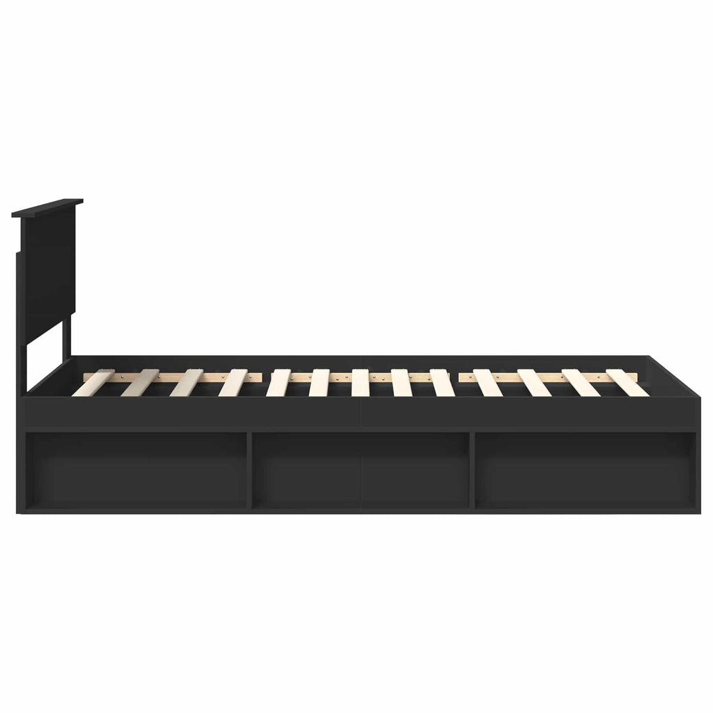 vidaXL Ramka łóżka Czarny 100 x 200 cm Materiał drewnopochodny