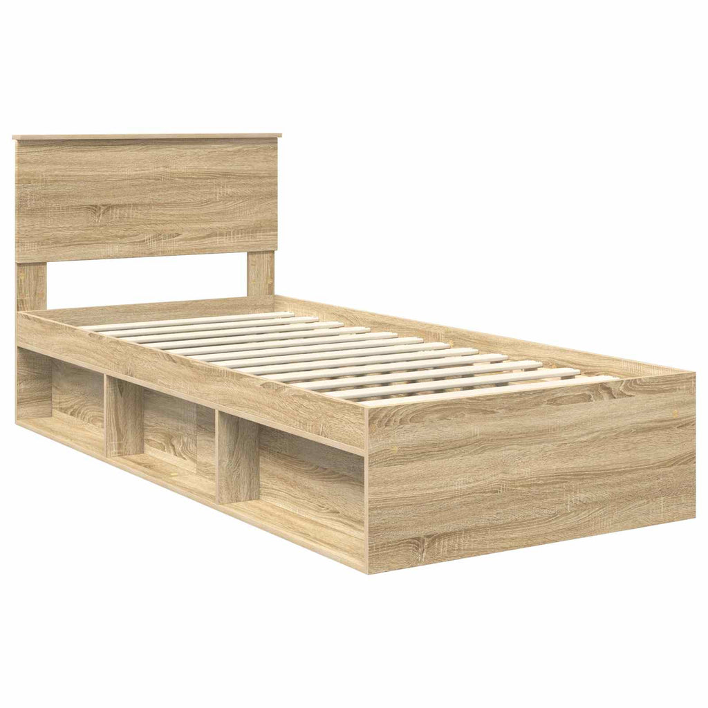 vidaXL Ramka łóżka Sonoma 100 x 200 cm Materiał drewnopochodny