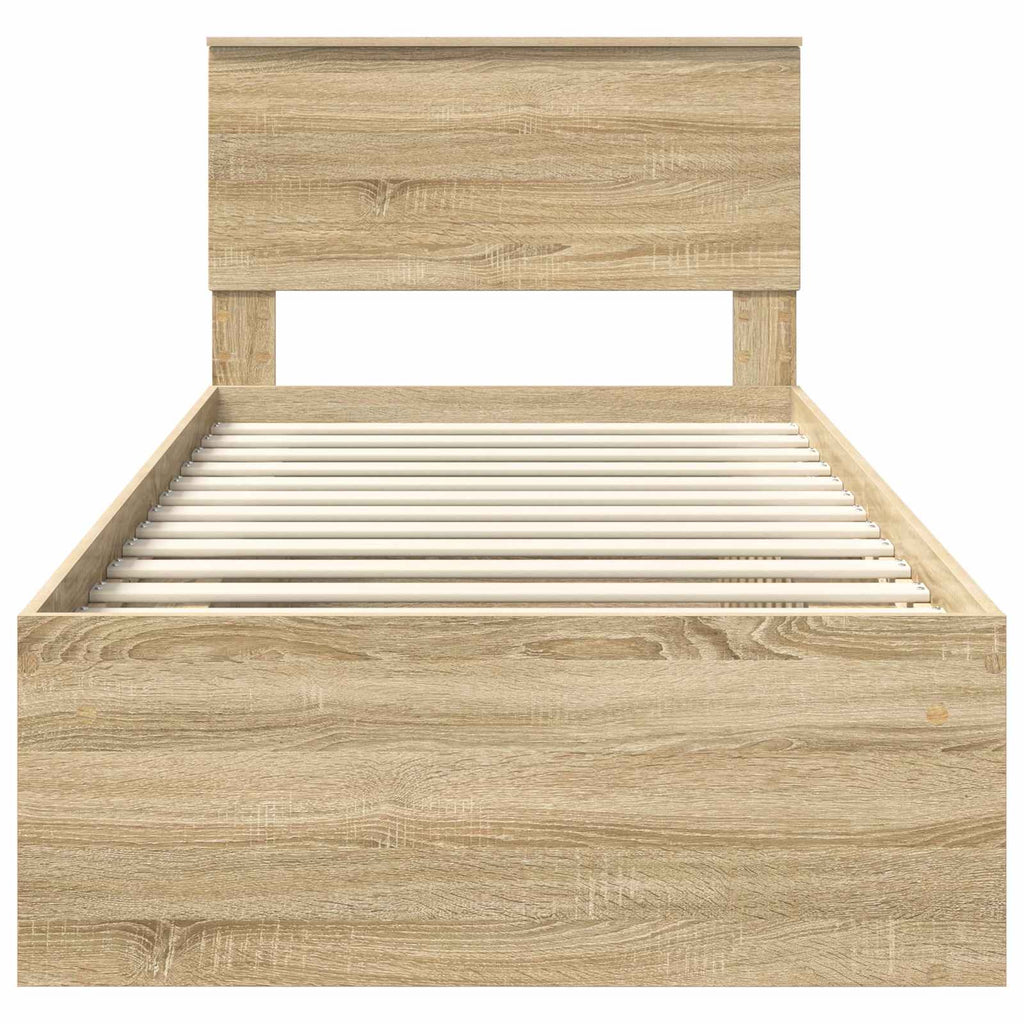 vidaXL Ramka łóżka Sonoma 100 x 200 cm Materiał drewnopochodny