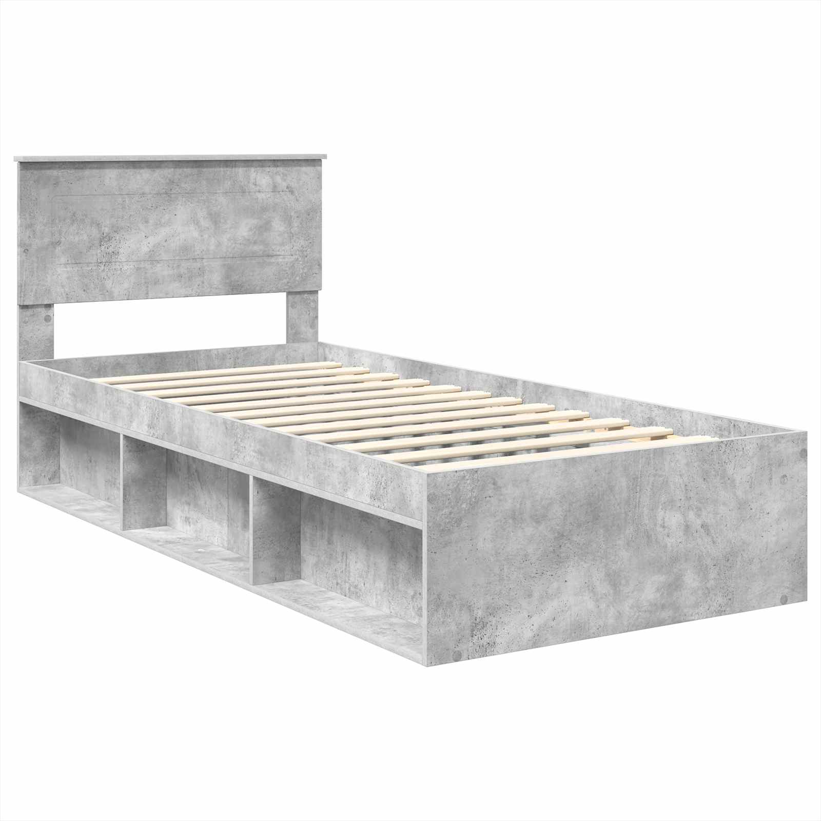 vidaXL Ramka łóżka Szary beton 100 x 200 cm Materiał drewnopochodny