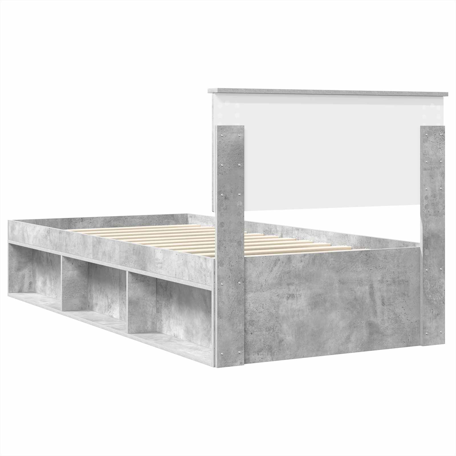vidaXL Ramka łóżka Szary beton 100 x 200 cm Materiał drewnopochodny