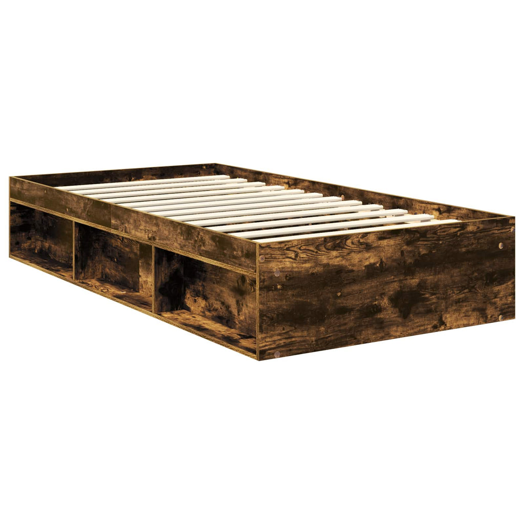 vidaXL Ramka łóżka Dąb wędzony 100 x 200 cm Materiał drewnopochodny