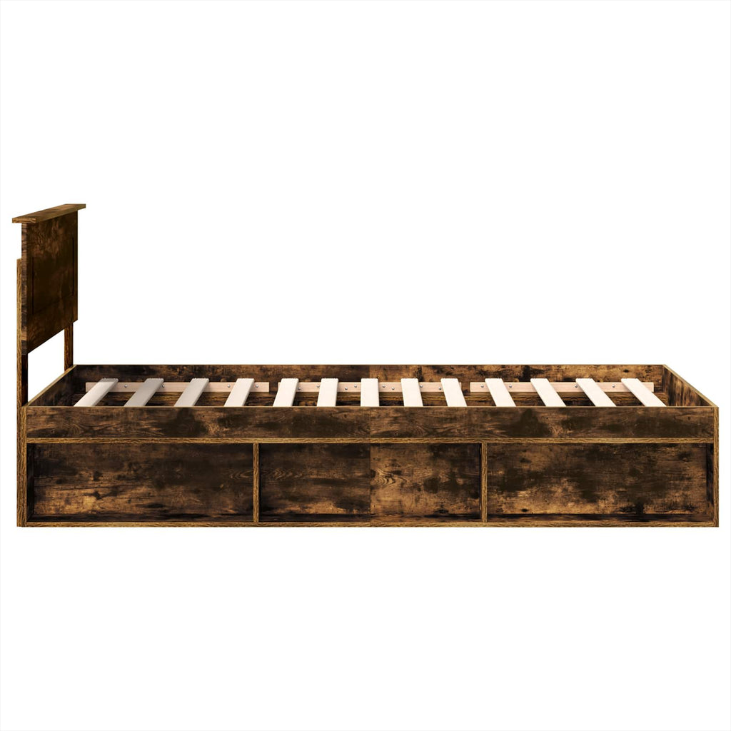 vidaXL Ramka łóżka Dąb wędzony 100 x 200 cm Materiał drewnopochodny