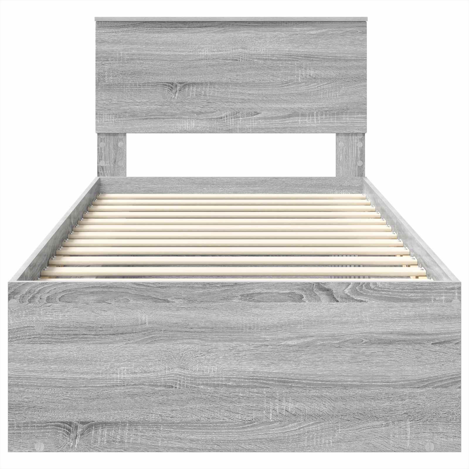 vidaXL Ramka łóżka Szary Sonoma 100 x 200 cm Materiał drewnopochodny