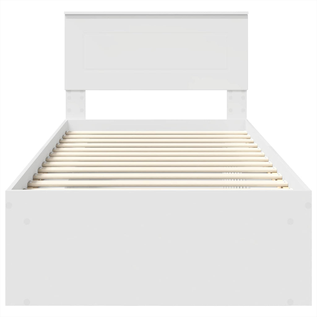 vidaXL Ramka łóżka Biały 90 x 190 cm Materiał drewnopochodny