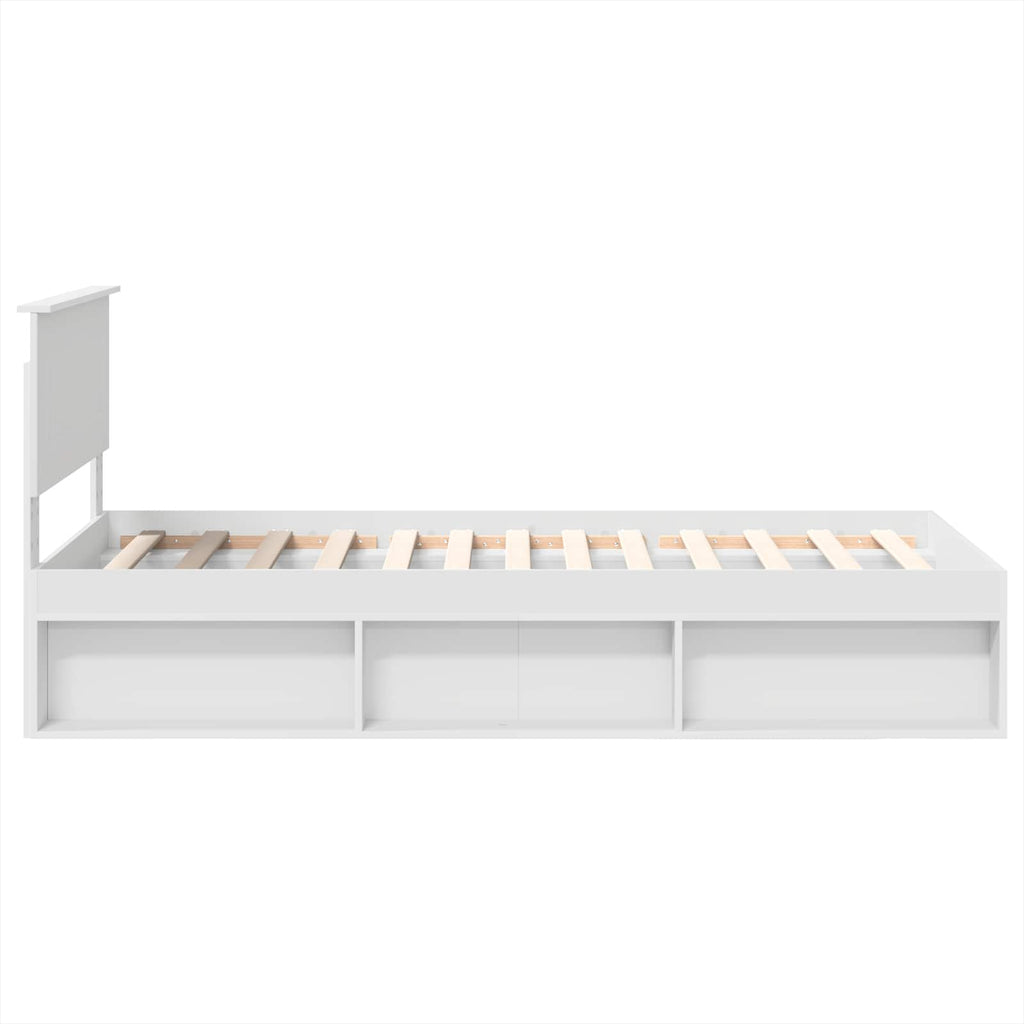 vidaXL Ramka łóżka Biały 90 x 190 cm Materiał drewnopochodny