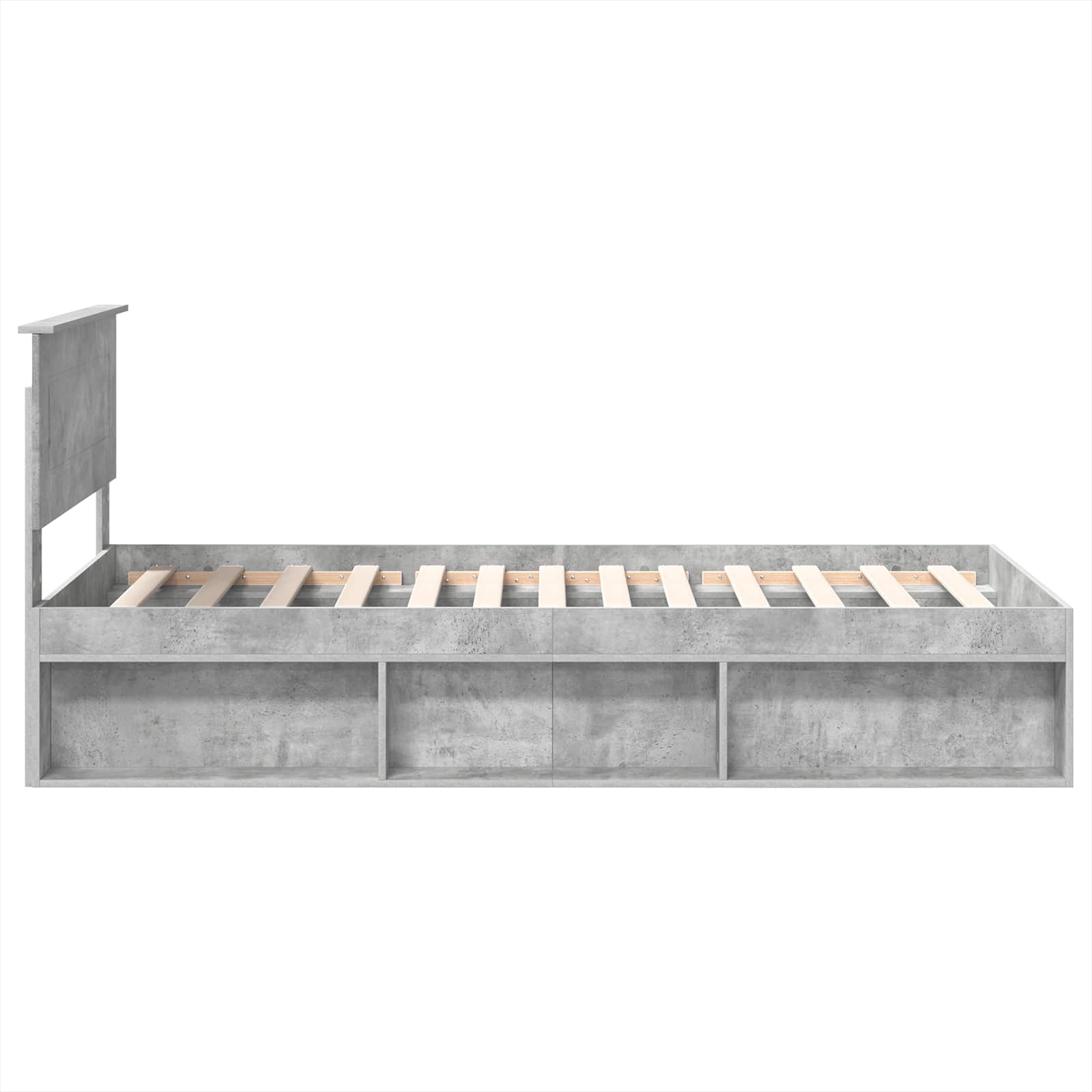 vidaXL Ramka łóżka Szary beton 90 x 190 cm Materiał drewnopochodny