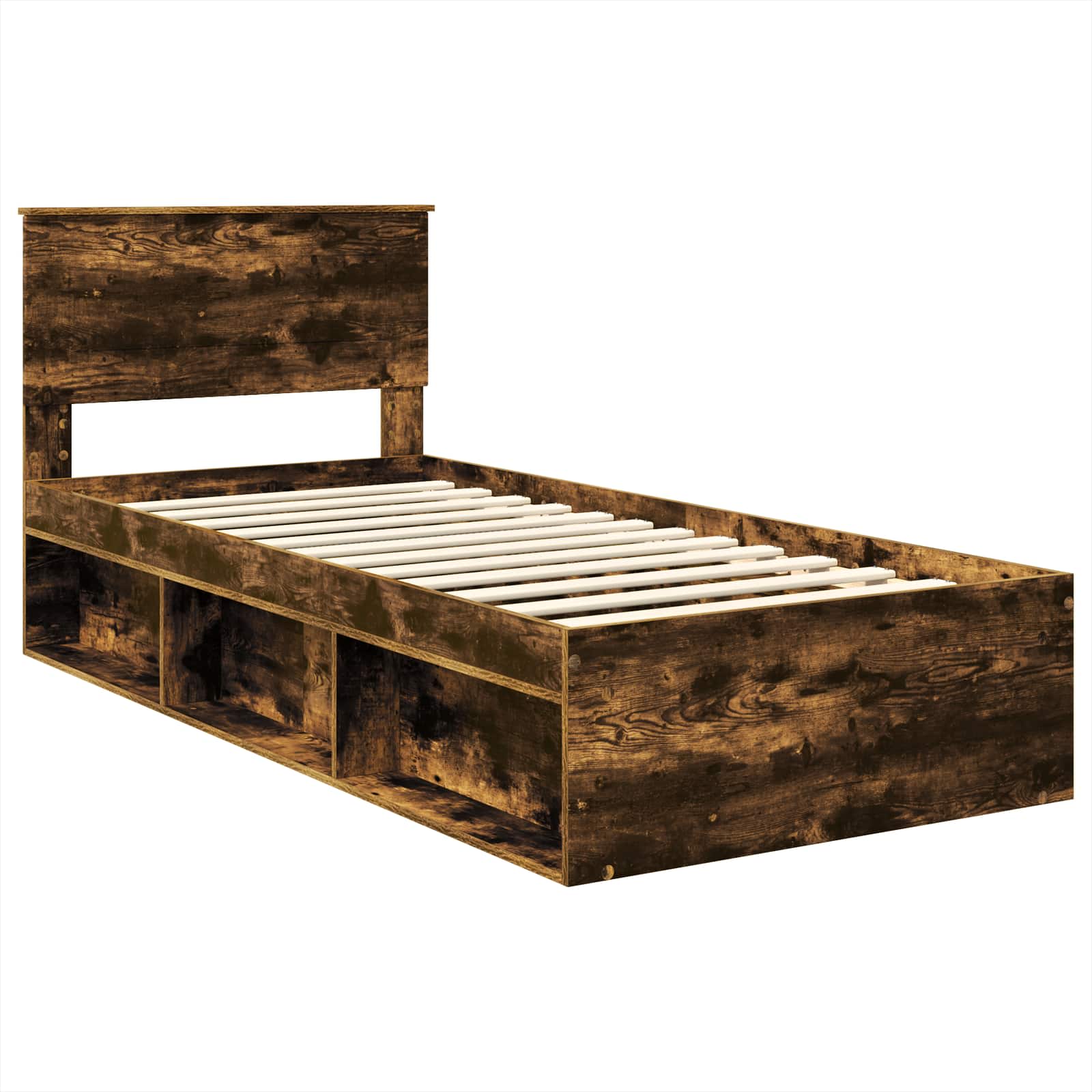 vidaXL Ramka łóżka Dąb wędzony 90 x 190 cm Materiał drewnopochodny