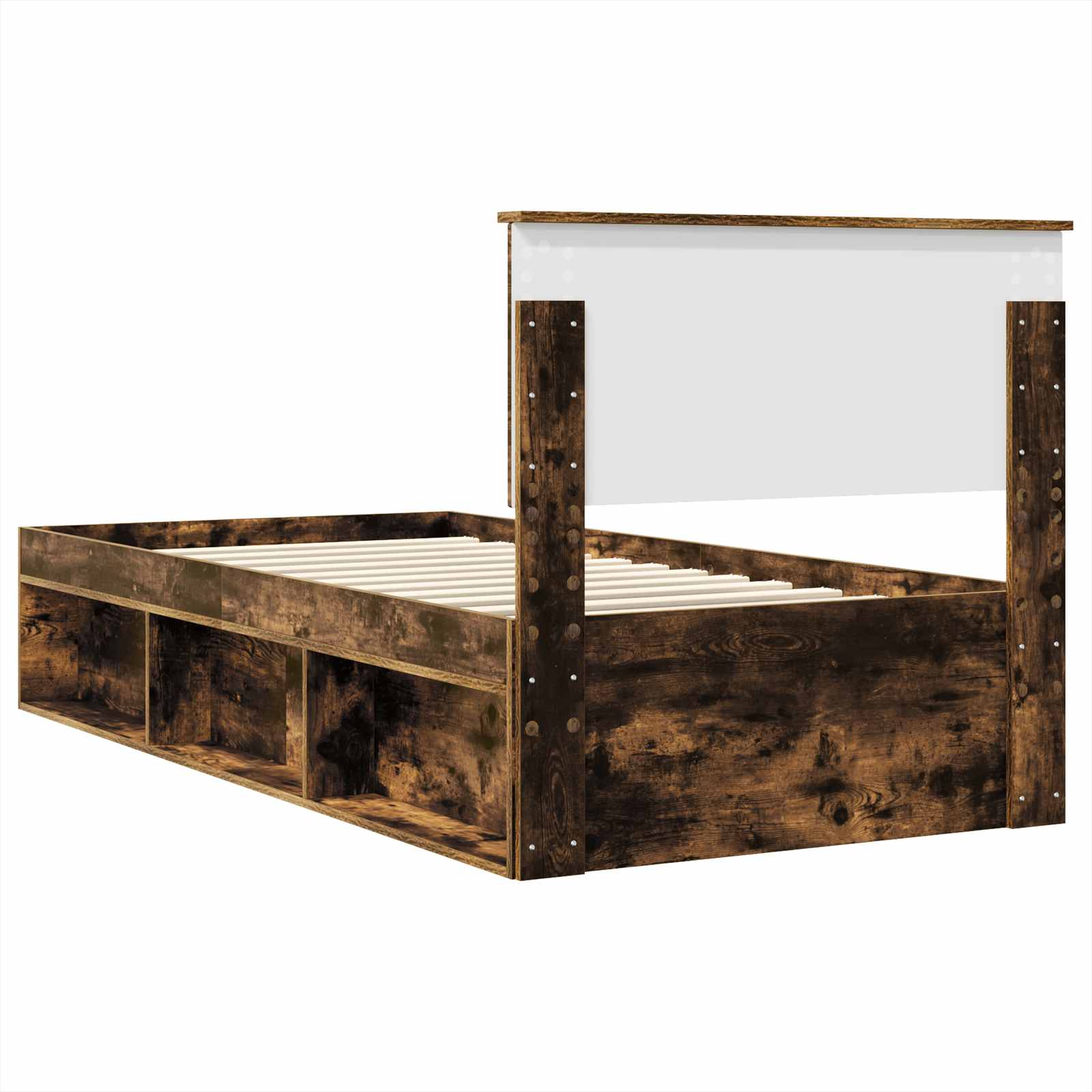 vidaXL Ramka łóżka Dąb wędzony 90 x 190 cm Materiał drewnopochodny