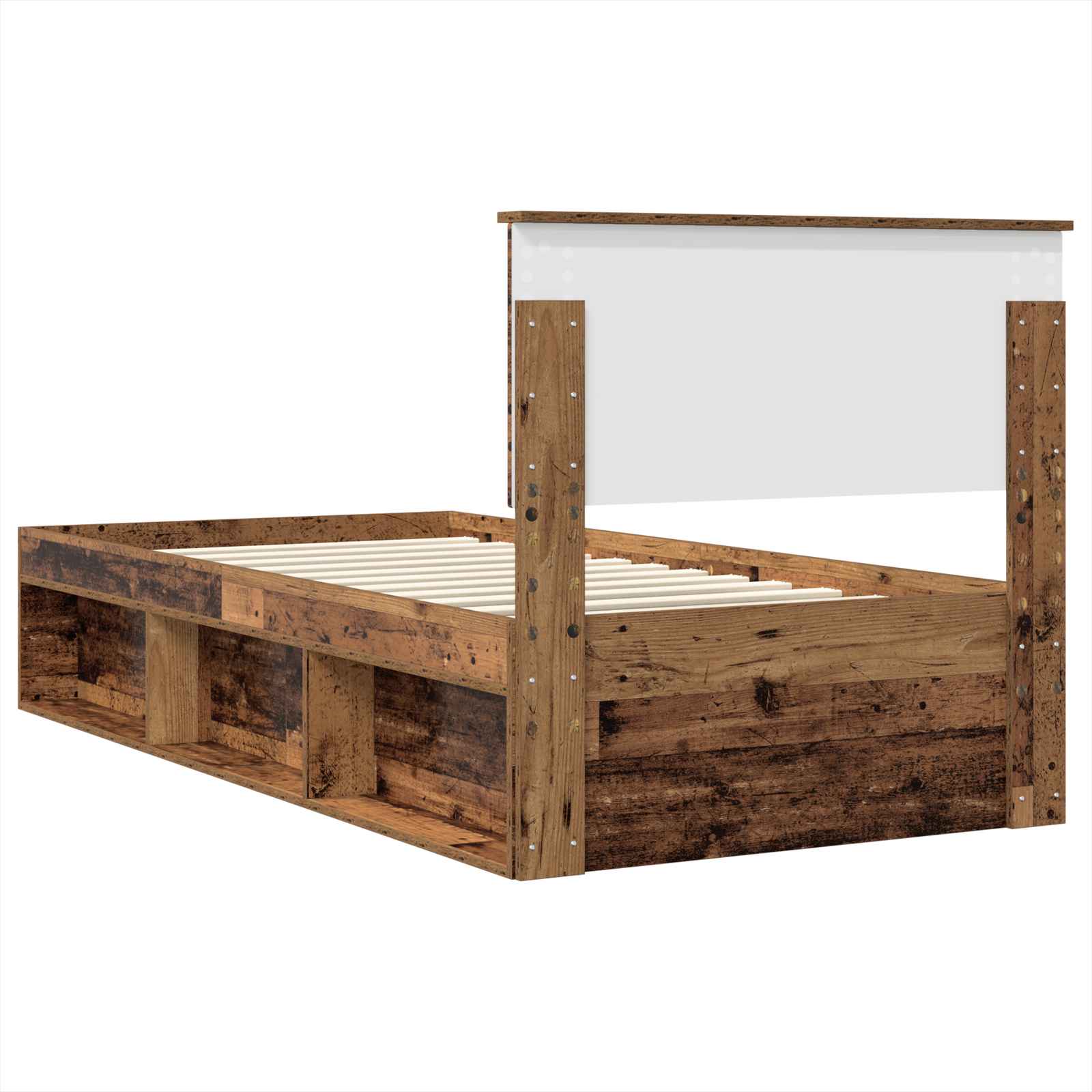 vidaXL Ramka łóżka Stare drewno 90 x 200 cm Materiał drewnopochodny