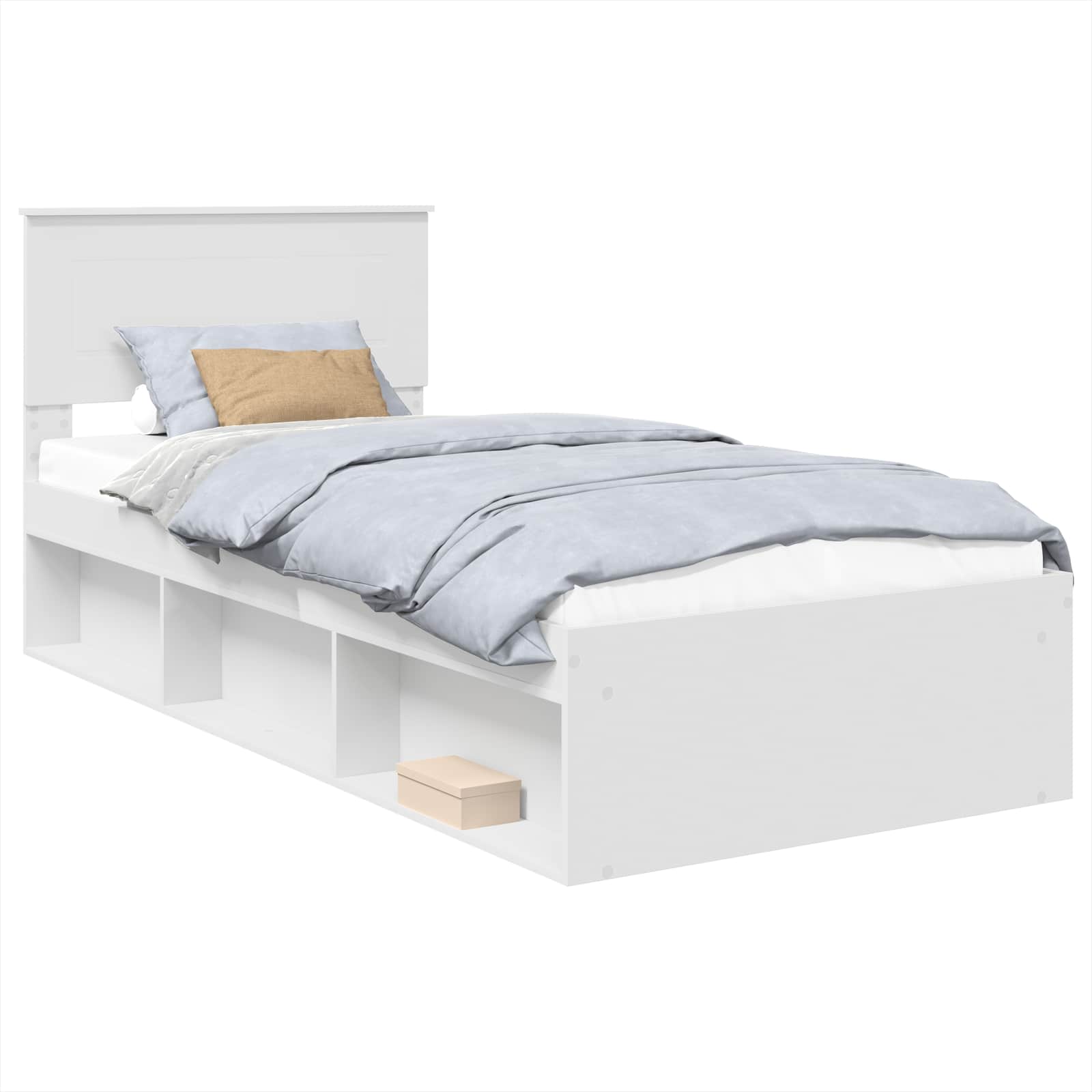 vidaXL Ramka łóżka Biały 75 x 190 cm Materiał drewnopochodny