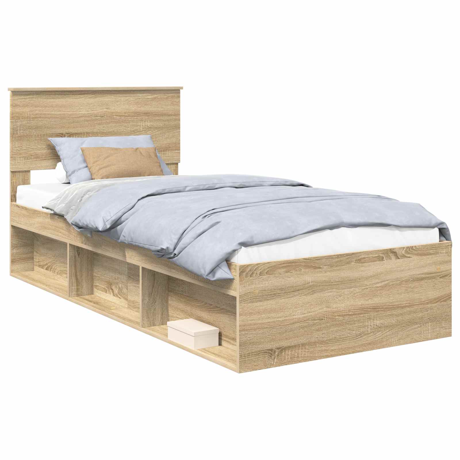vidaXL Ramka łóżka Dąb Sonoma 75 x 190 cm Materiał drewnopochodny