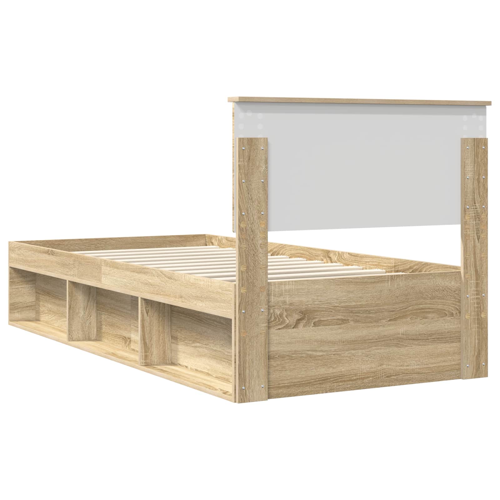 vidaXL Ramka łóżka Dąb Sonoma 75 x 190 cm Materiał drewnopochodny