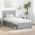 vidaXL Ramka łóżka Szary Sonoma 75 x 190 cm Materiał drewnopochodny