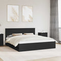 vidaXL Ramka łóżka z szufladą Czarny 200 x 200 cm Drewno inżynieryjne