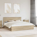 vidaXL Ramka łóżka Dąb Sonoma 200 x 200 cm Drewno inżynieryjne
