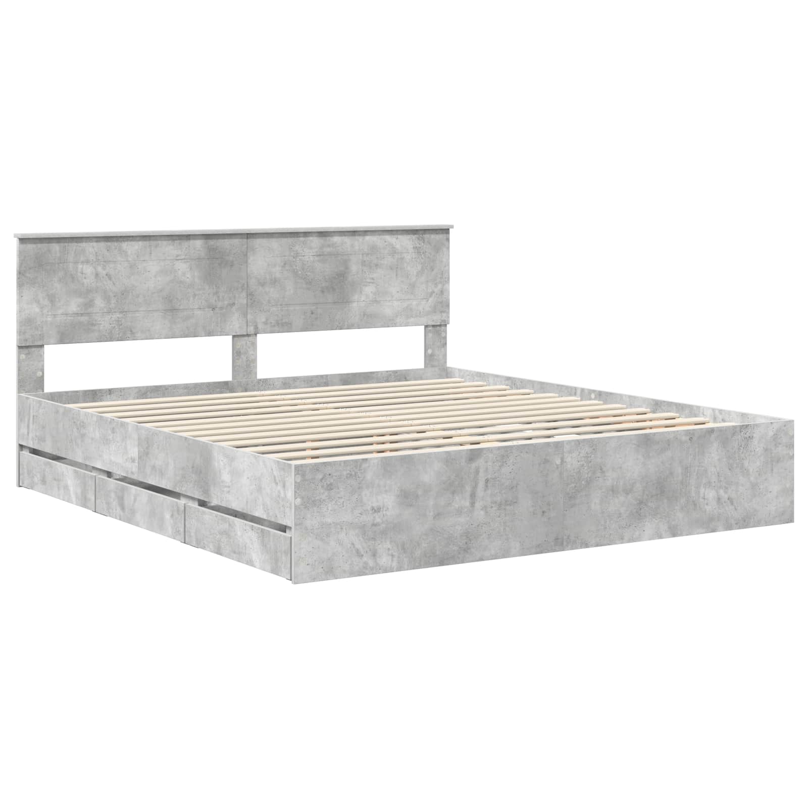vidaXL Ramka łóżka Betonowy szary 180 x 200 cm Drewno inżynieryjne