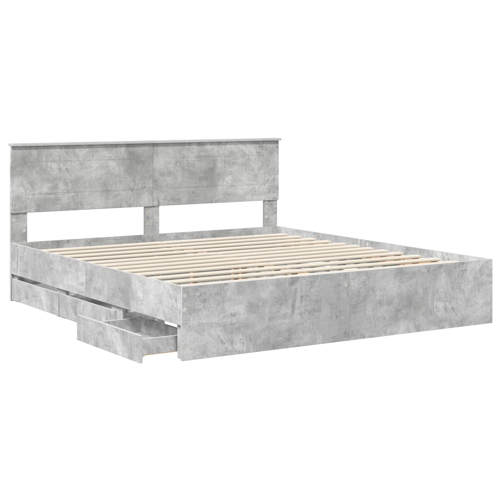 vidaXL Ramka łóżka Betonowy szary 180 x 200 cm Drewno inżynieryjne