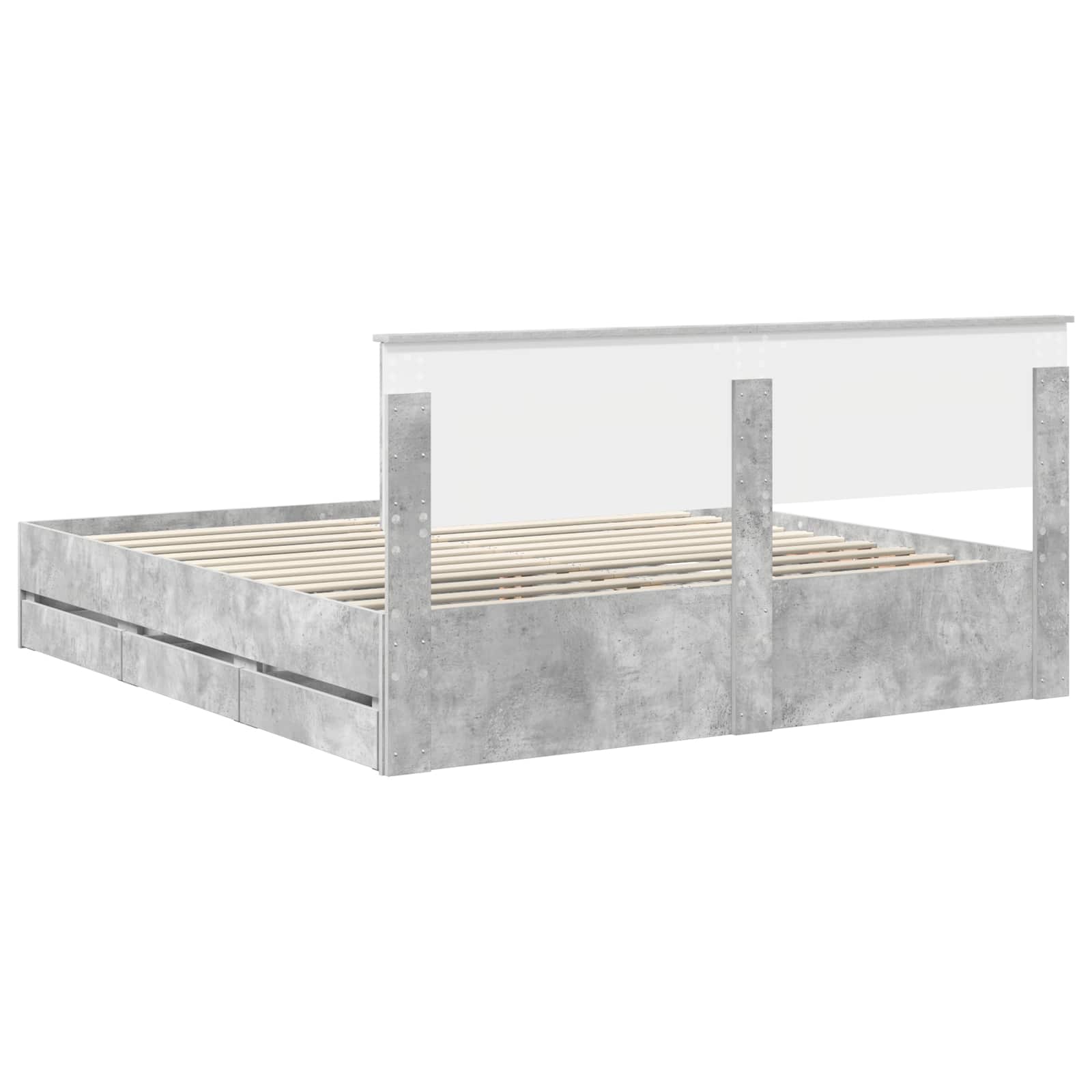 vidaXL Ramka łóżka Betonowy szary 180 x 200 cm Drewno inżynieryjne