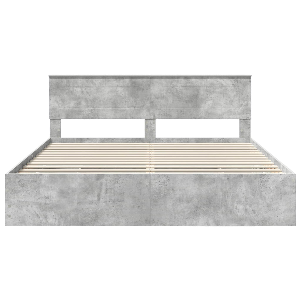 vidaXL Ramka łóżka Betonowy szary 180 x 200 cm Drewno inżynieryjne