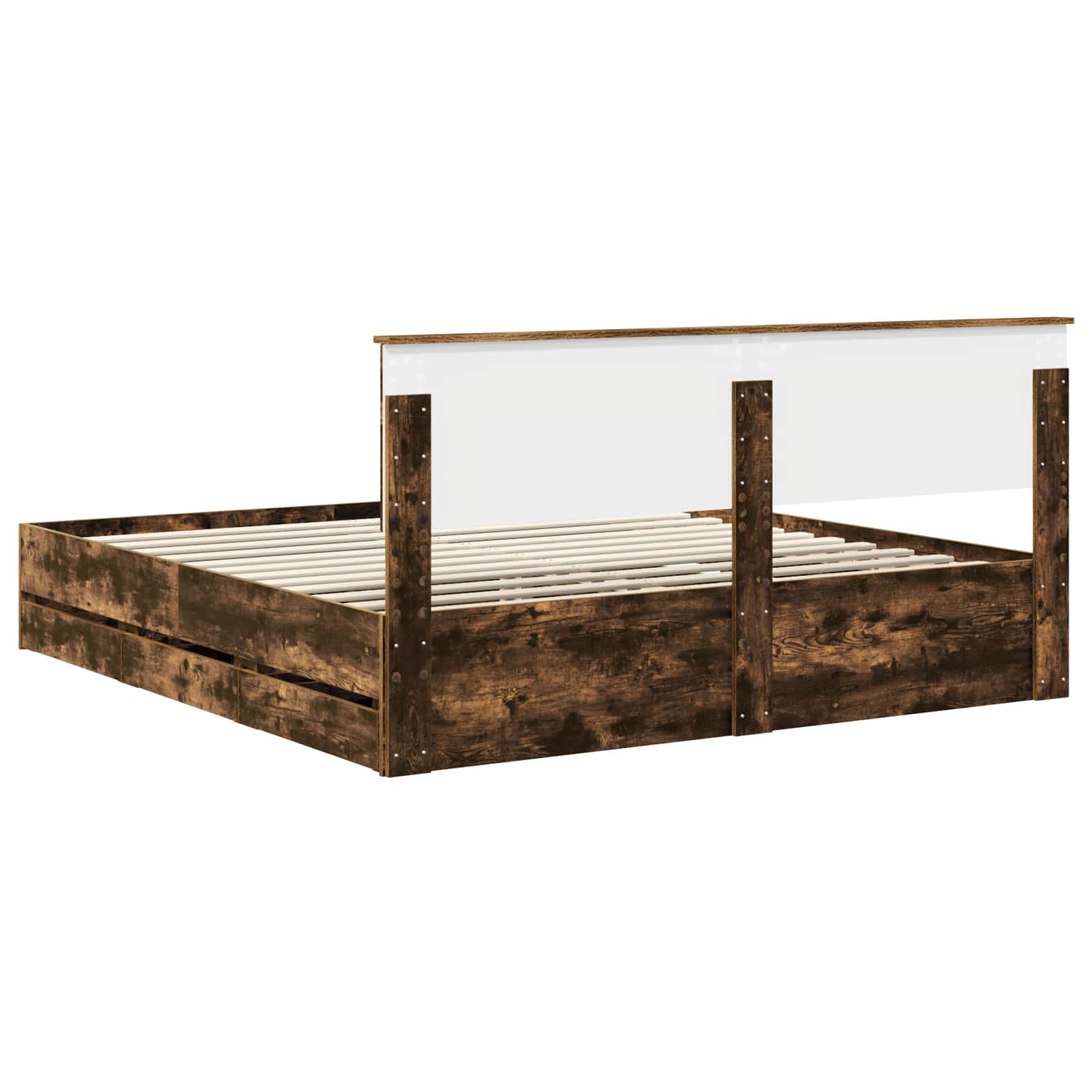 vidaXL Ramka łóżka Dąb wędzony 180 x 200 cm Drewno inżynieryjne