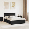 vidaXL Ramka łóżka z szufladą Czarny 160 x 200 cm Drewno inżynieryjne