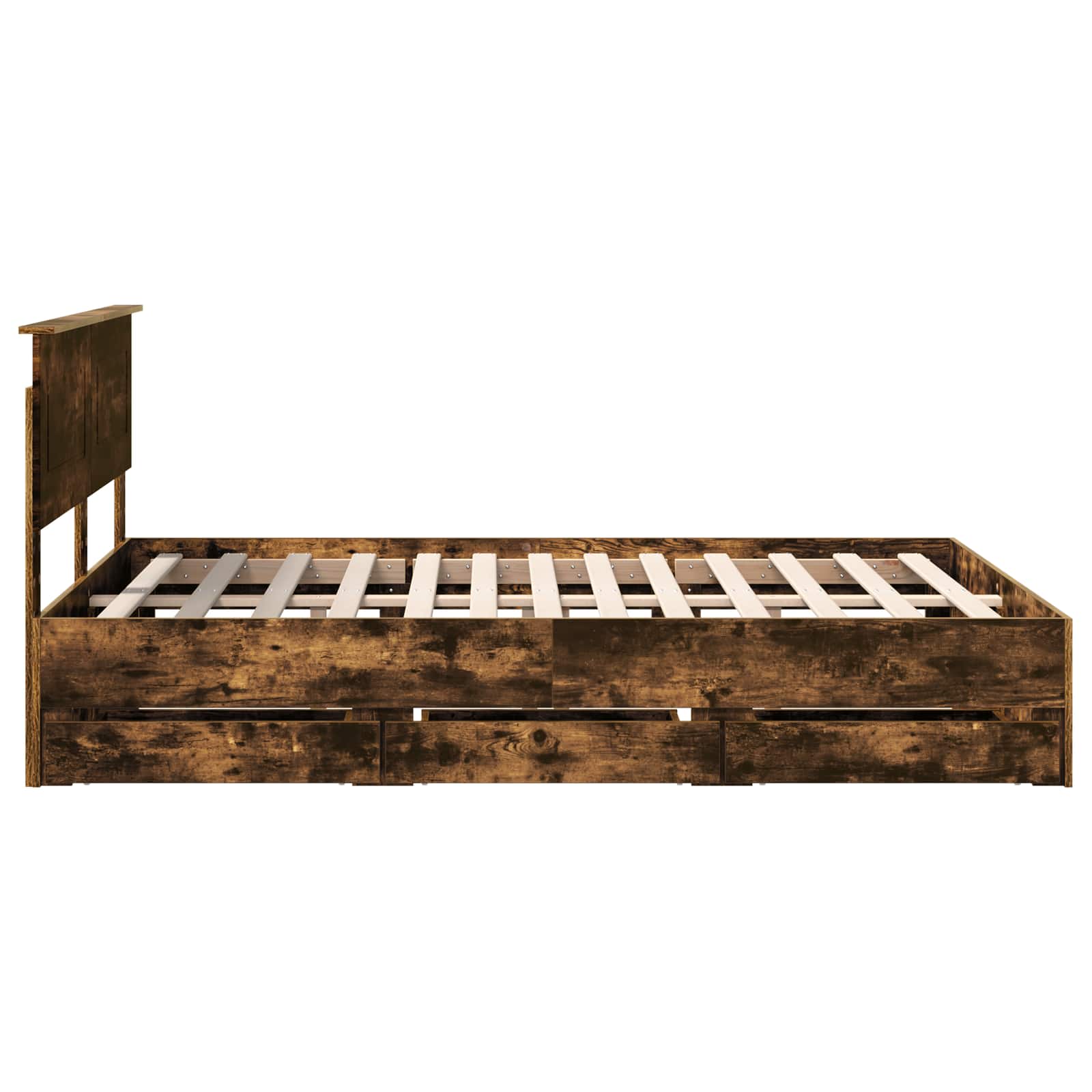 vidaXL Ramka łóżka Dąb wędzony 160 x 200 cm Drewno inżynieryjne