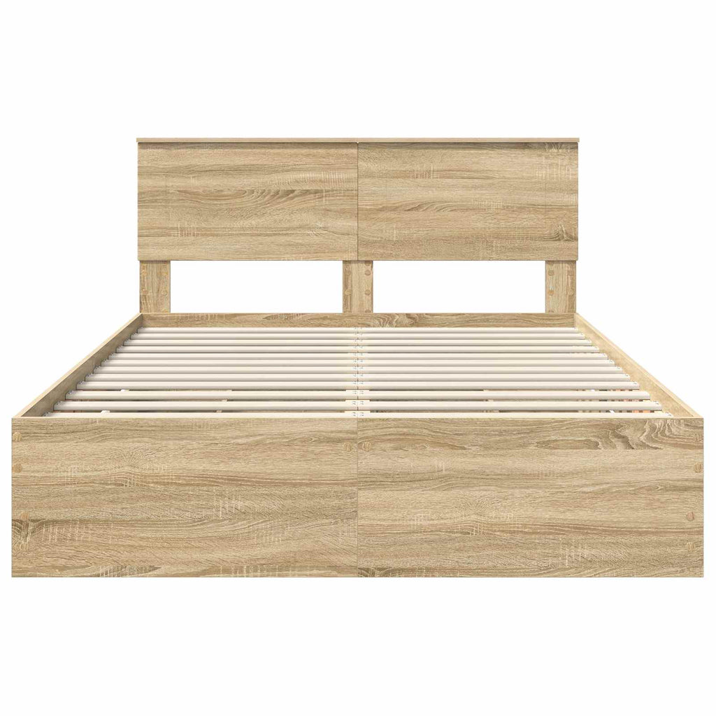 vidaXL Ramka łóżka Dąb Sonoma 150 x 200 cm Drewno inżynieryjne