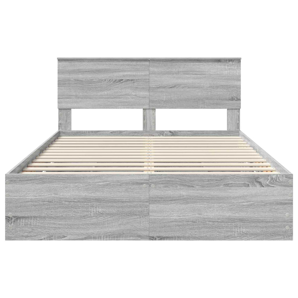 vidaXL Ramka łóżka Szary Sonoma 150 x 200 cm Drewno inżynieryjne