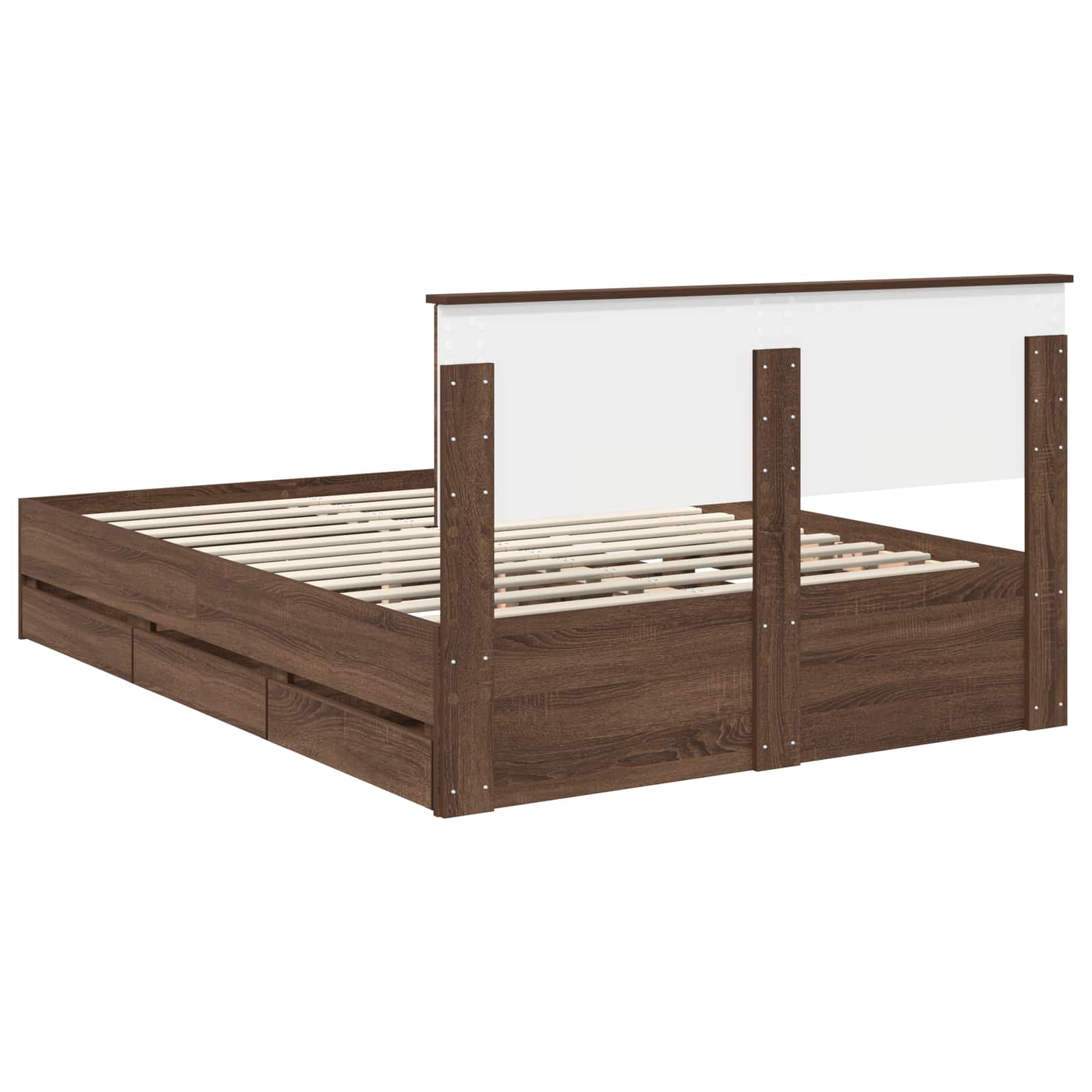 vidaXL Ramka łóżka Brązowy dąb 150 x 200 cm Drewno inżynieryjne