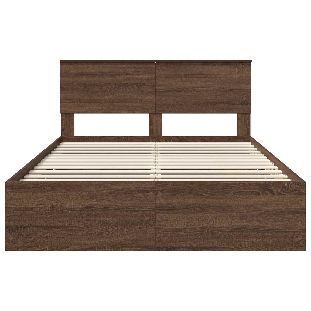 vidaXL Ramka łóżka Brązowy dąb 150 x 200 cm Drewno inżynieryjne