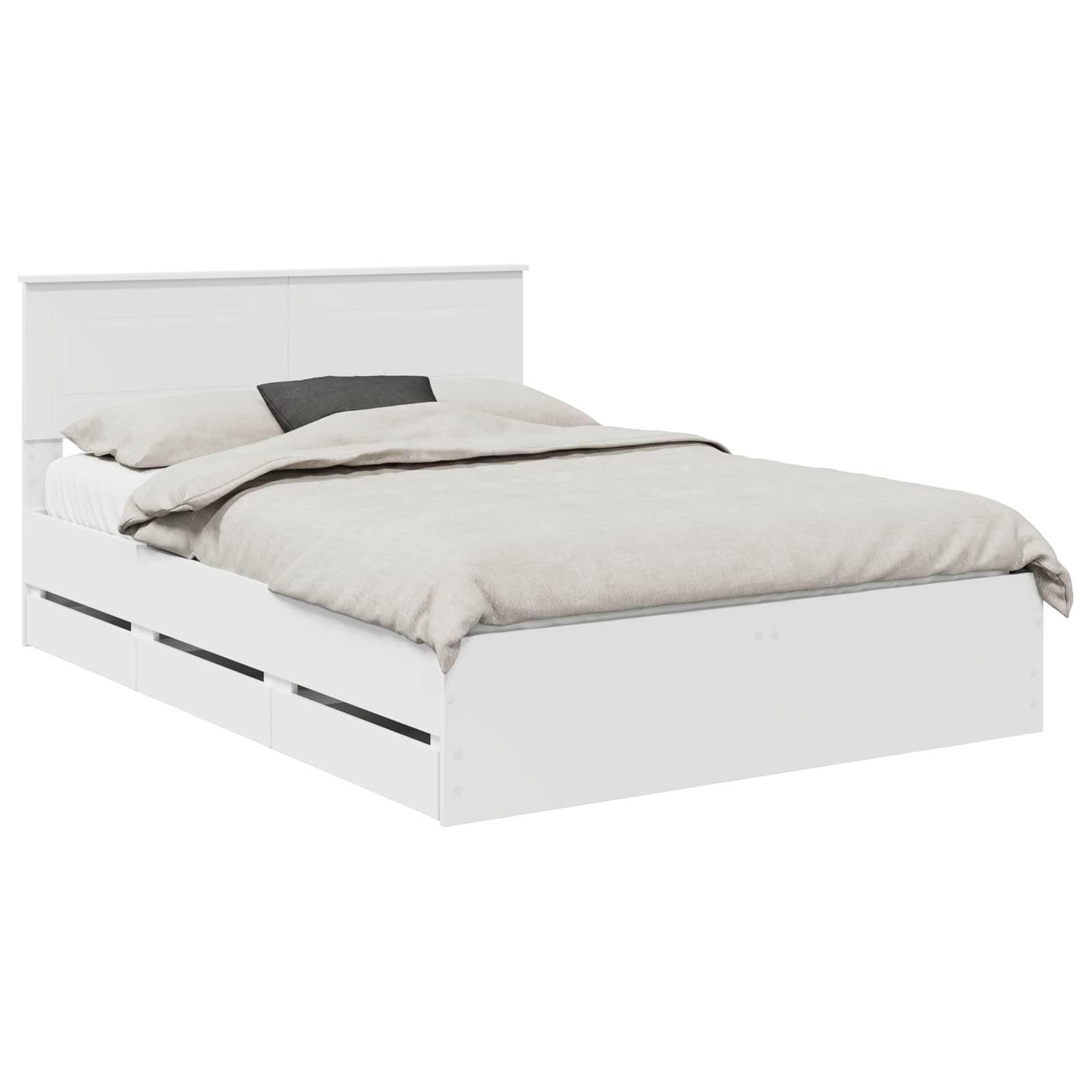 vidaXL Ramka łóżka z szufladą Biały 140 x 190 cm Drewno inżynieryjne