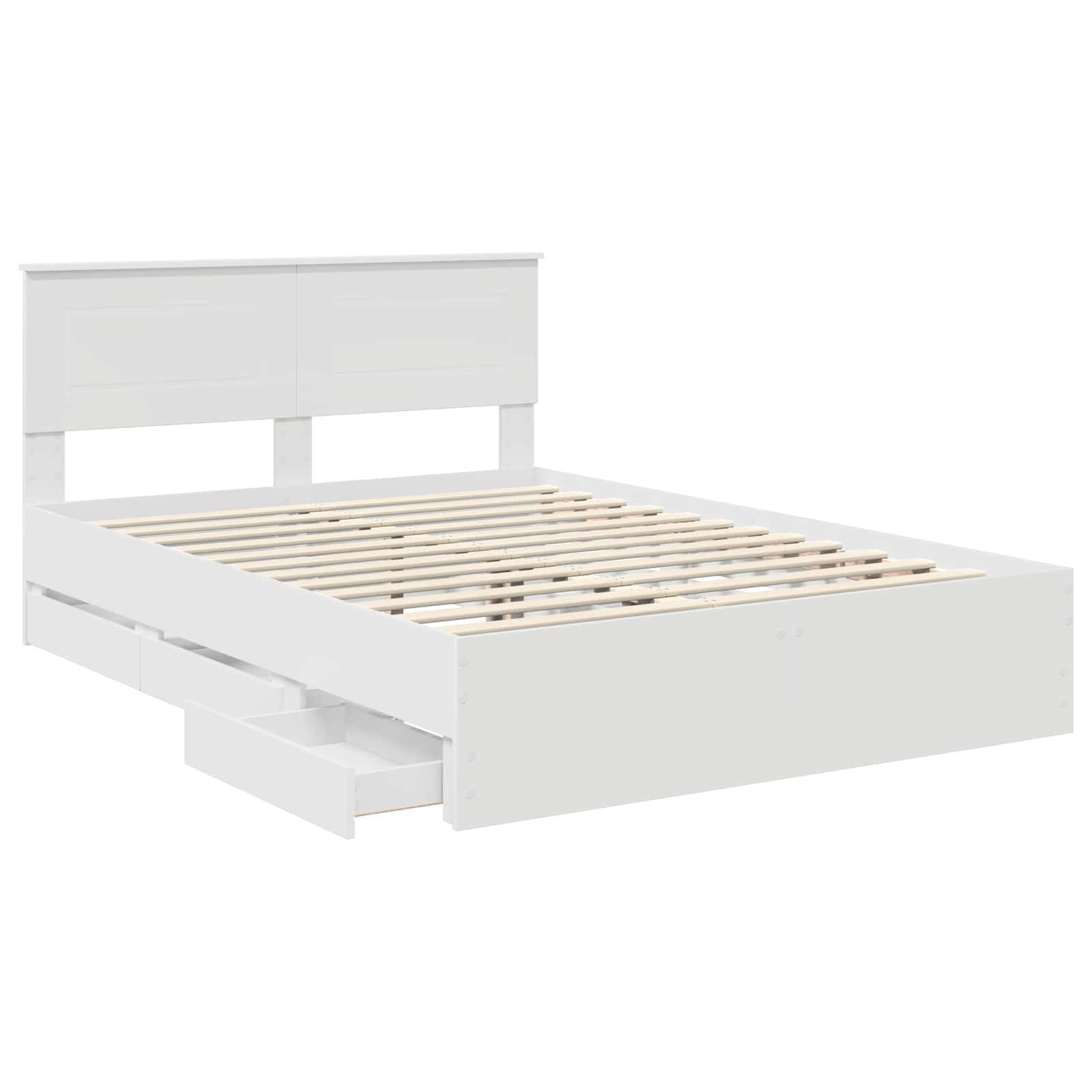 vidaXL Ramka łóżka z szufladą Biały 140 x 190 cm Drewno inżynieryjne
