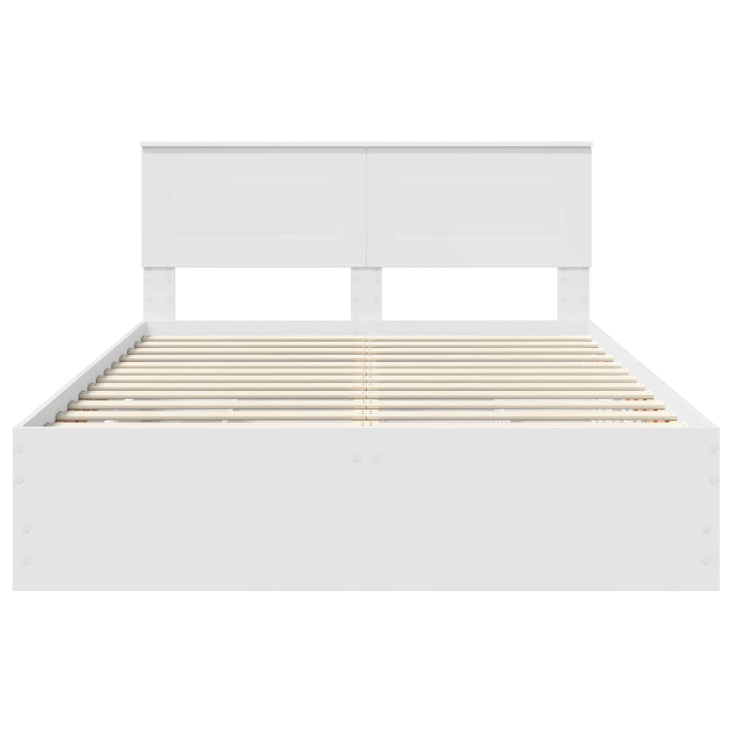vidaXL Ramka łóżka z szufladą Biały 140 x 190 cm Drewno inżynieryjne