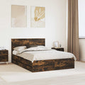 vidaXL Ramka łóżka Dąb wędzony 140 x 190 cm Drewno inżynieryjne