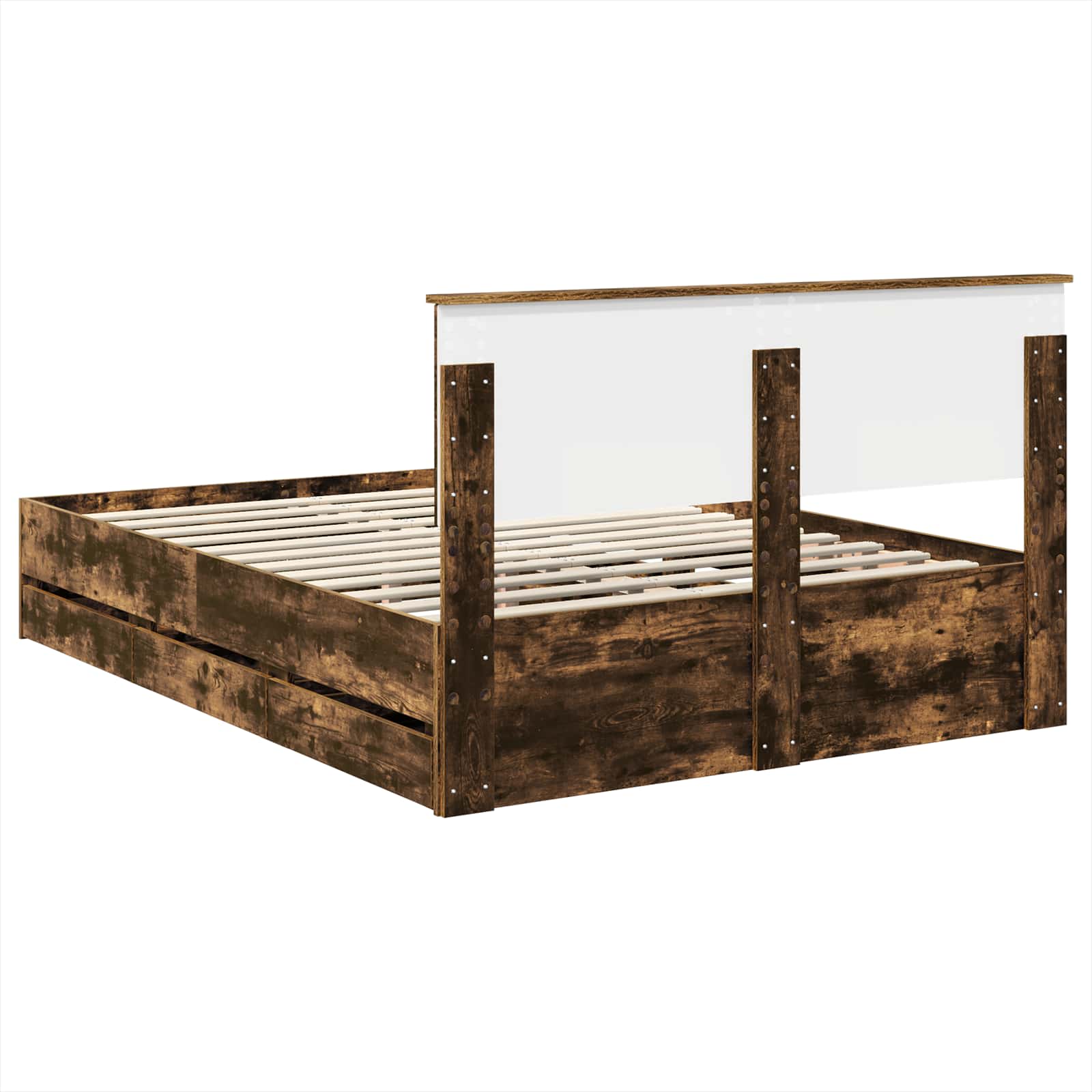 vidaXL Ramka łóżka Dąb wędzony 140 x 200 cm Drewno inżynieryjne