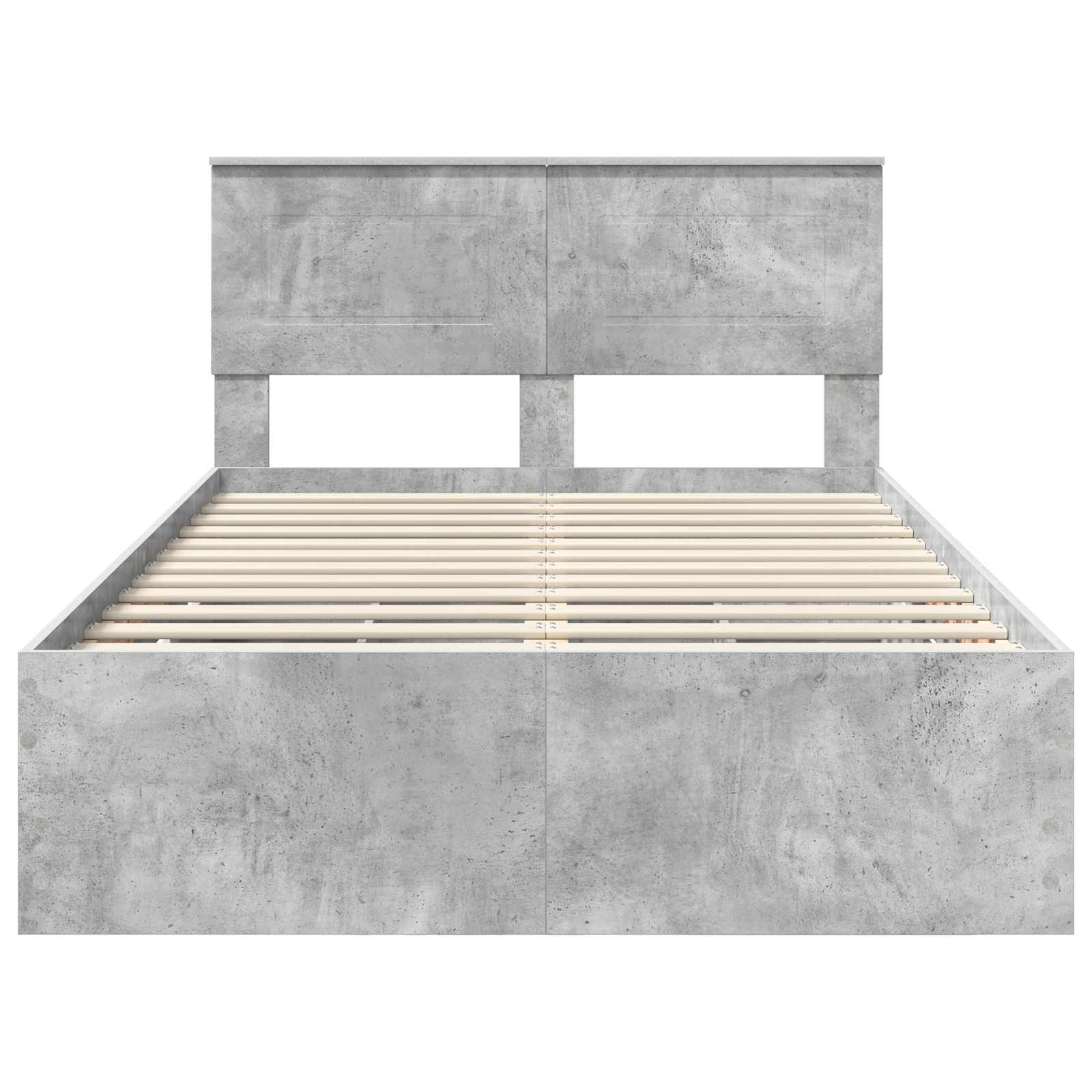 vidaXL Ramka łóżka Betonowy szary 135 x 190 cm Drewno inżynieryjne