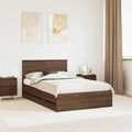 vidaXL Ramka łóżka Brązowy dąb 135 x 190 cm Drewno inżynieryjne