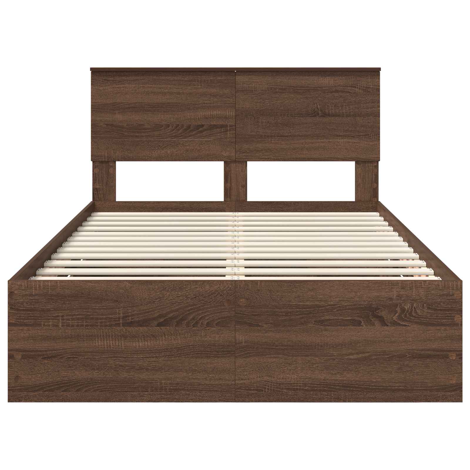 vidaXL Ramka łóżka Brązowy dąb 135 x 190 cm Drewno inżynieryjne